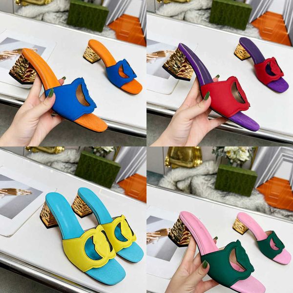 

made in italy women interlocking high-quality real leather slippers g cut-out slide sandal calf leather flat ladies fashion cutout wear chun, Black