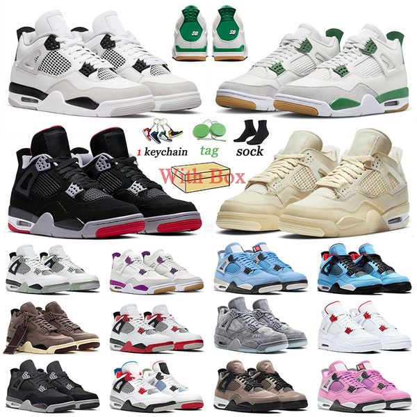 

4s x sb pine green basketball shoes jumpman 4 og sneakers military black bred ow sail seafoam university blue kaws grey fire red metallic ca