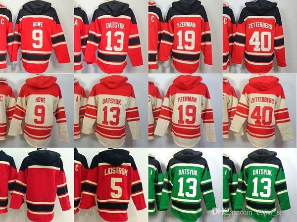 

2016 new, new 19 steve yzerman hooded old time 5 nicklas lidstrom 13 pavel datsyuk hockey hoodie 9 gordie howe 40 henrik zetterberg ho, Black;red