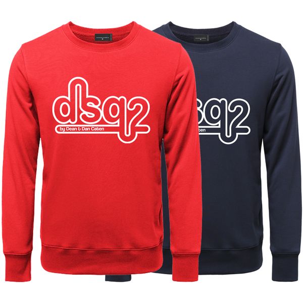 

dsq icond2 casual fashion trend pullover simple classic letter print couple sweatshirt dsq icon street fashion crew neck cotton sweatshirt w, Black