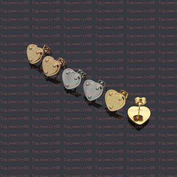 

mixed peach heart stud 18k gold plated luxury branded designer letter earrings geometric famous women minimalist earrings wedding party jewe, Golden;silver