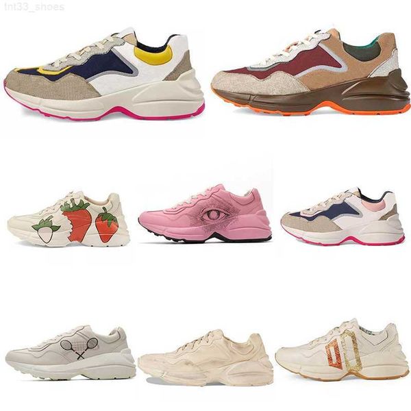 

luxury designer casual shoes rhyton sneakers beige men trainers platform shoes vintage luxurys chaussures ladies shoe designers sneaker with