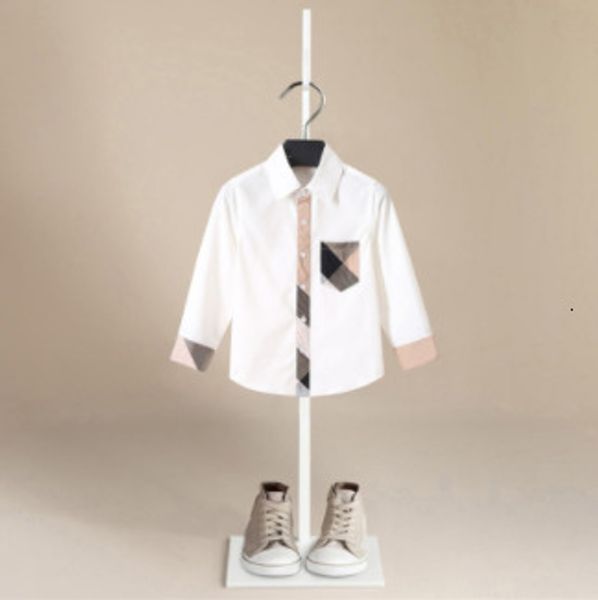 

kids shirts spring and summer fashion childrens cotton shirt childrens plain shirt childrens casual 230329, White;black