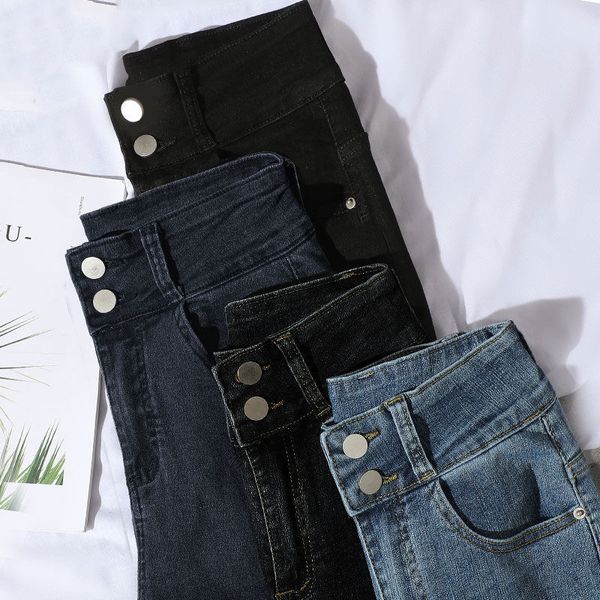 

women's jeans spring high waist stretch hip slim fit skinny pants fashion office lady casual denim trousers x22 230329, Blue