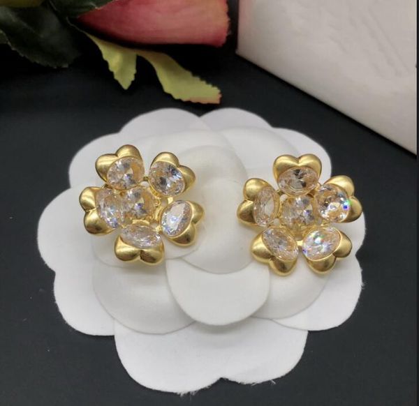 

petal designer jewelry full diamonds stud earrings women's ear studs banshee medusa head portrait pattern earring new designed hmer31 -, Golden;silver