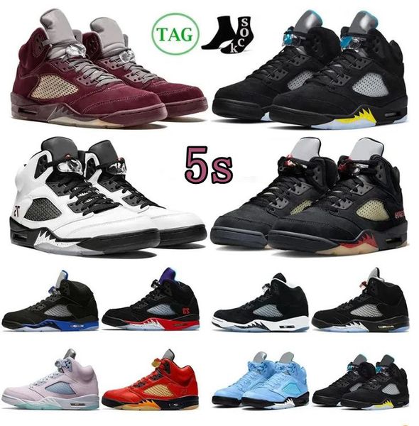 

5 5s mens retro basketball shoes jumpman 5 burgundy green bean racer blue unc oreo black metallic aqua mars for her men outdoor trainers