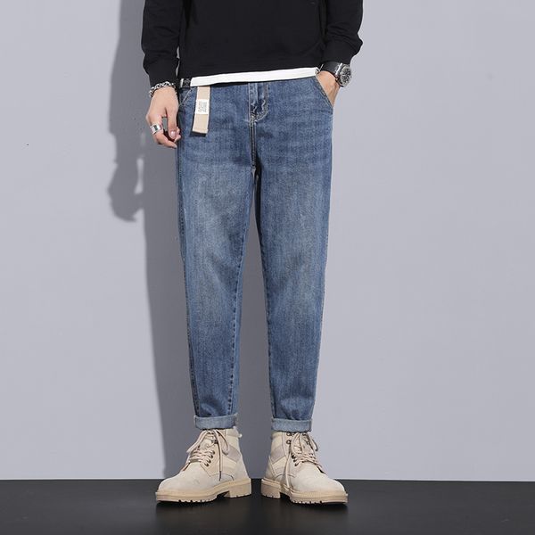 

men's jeans men's jeans autumn winter denim pants for male straight fit streetwear jeans classic style regular fit casual trousers, Blue