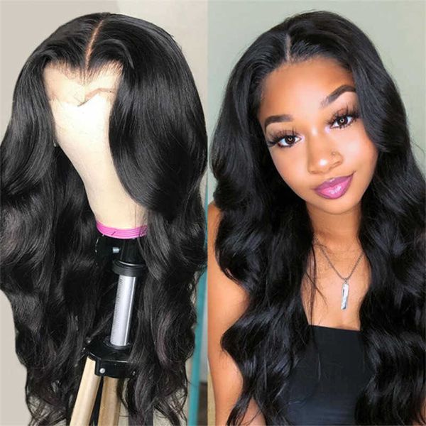 

wig women's split long curly hair fashionable big wave wig front lace fiber full head cover230329, Black