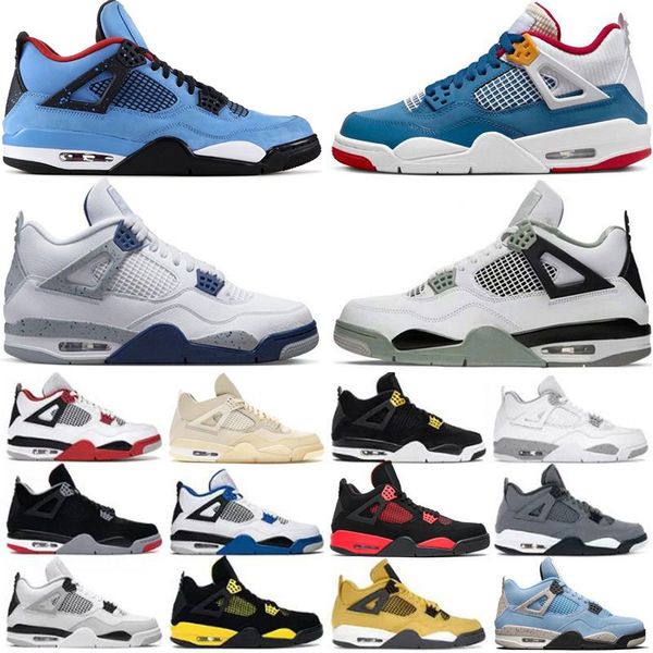 

no1shoes jumpman 4 4s basketball shoes university blue men women rubber white guava ice oreo sail noir metallic purple black cat bred shimme