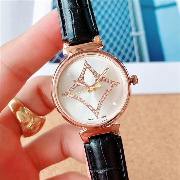 

fashion brand watches women girl flower crystal style leather strap quartz wrist watch l22308b, Slivery;brown
