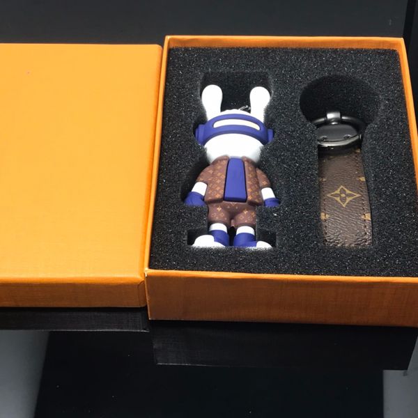 

designer keychain new fashion luxury men women belt leather keychain doll pendant perfect reproduction, Silver
