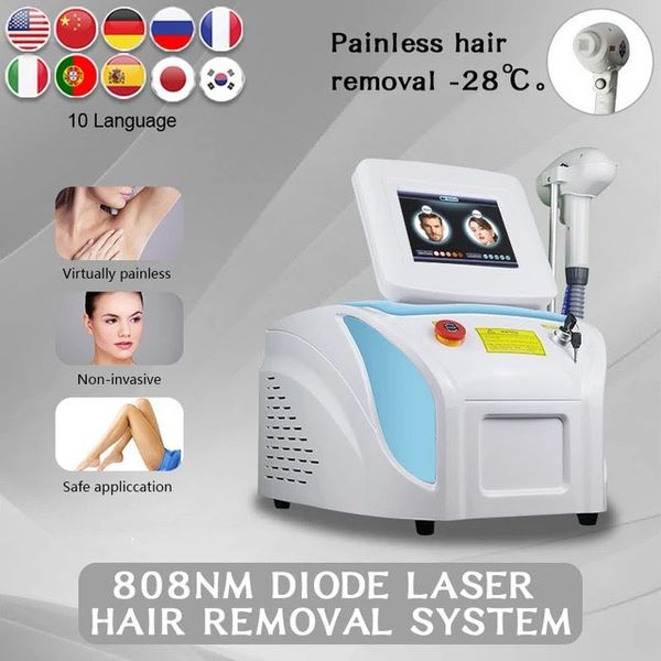 

2023 new powerful 808nm ice diodo laser hair removal 3 wavelengths 755 808 1064 laser diode epilation with ce, Black