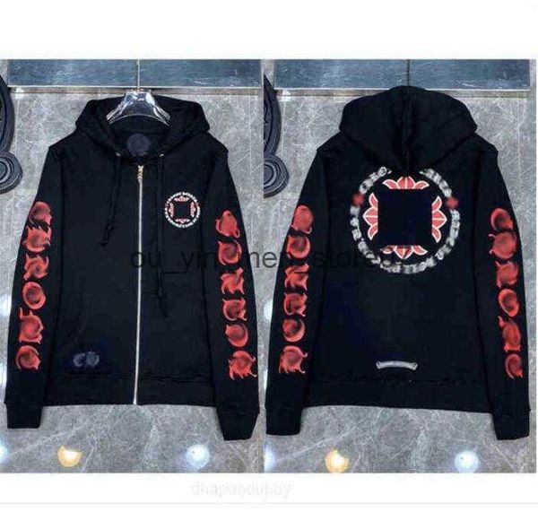 

mans hoodie & sweatshirts fashion luxury men's jackets designer zipper sweatshirts heart horseshoe cross print brand ch hoodies women c, Black