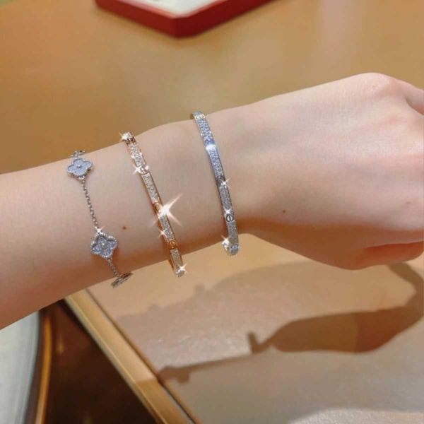 

van clover necklace carti love bangle online red 18k rose gold bracelet fashion high grade diamond inlaid star colored gift to girlfriend va, Black