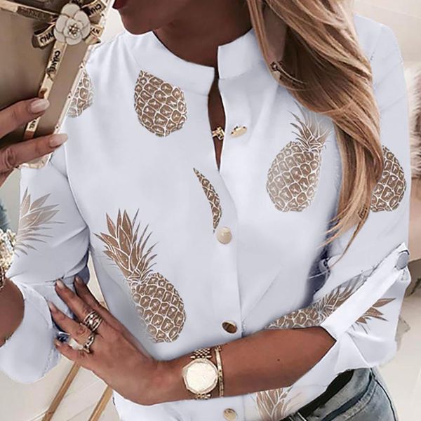 

women's blouses shirts pineapple blouse women's shirt ananas white long sleeve blouses woman womens and blouse elegant female aut