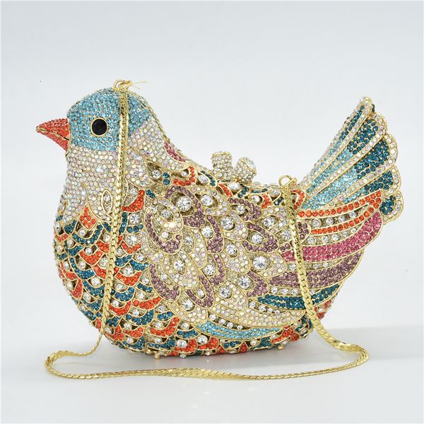

evening bags latest design women wedding clutches purse for bride colorful diamonds handbag animal bird handmade bridal s 230329