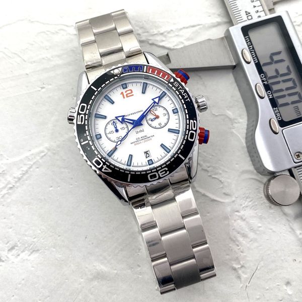 

wristwatches for men 2023 new mens watches 40mm five needles all dials work quartz watch luxury brand steel strap men fashion sea europe des, Slivery;golden