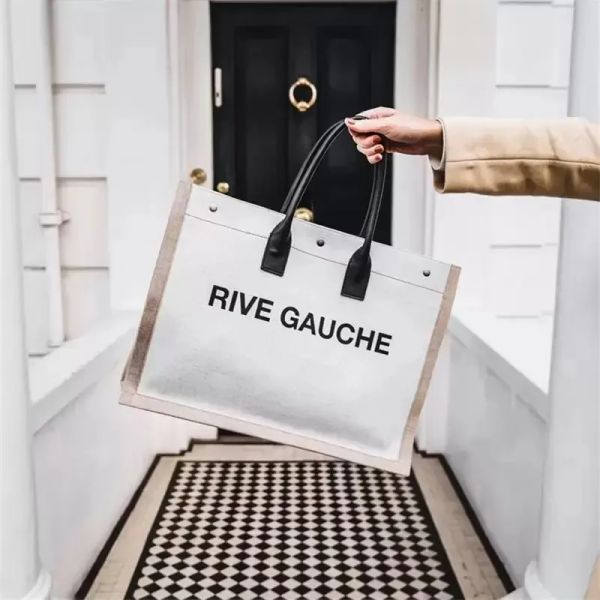 

women totes handbag rive gauche tote shopping bag handbags linen large beach bags designer travel crossbody shoulder satchel wallet, Black;red