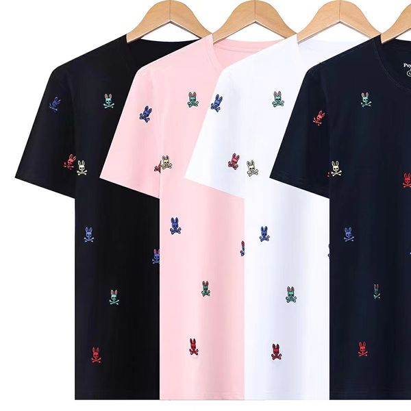 

mens casual t shirt rogue rabbit print summer tide fashion tshirt short sleeve 100% cotton breathable black and white clothing m-xxxl, White;black