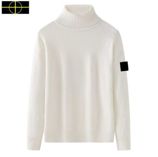 

a1 plus size coat autumn and winter designers new men stone sweater island pullover solid color high neck sweater is land women's backi, Black;brown