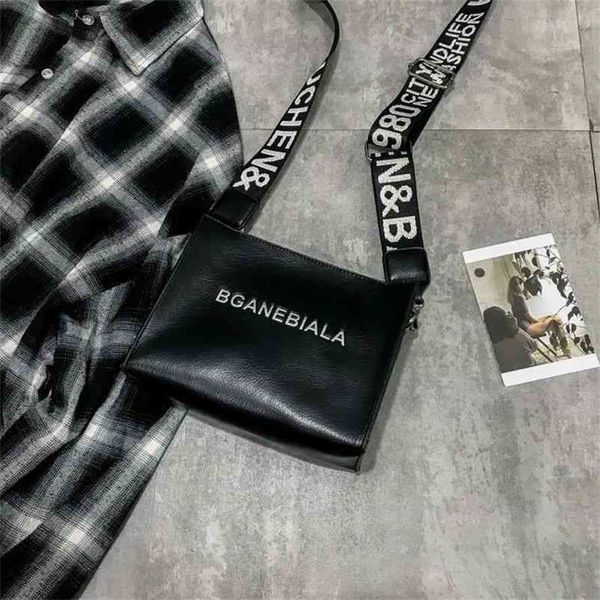 

2023 designer bag bag women's new trendy korean version versatile wide shoulder strap messenger mori fashion simple hong kong style ret