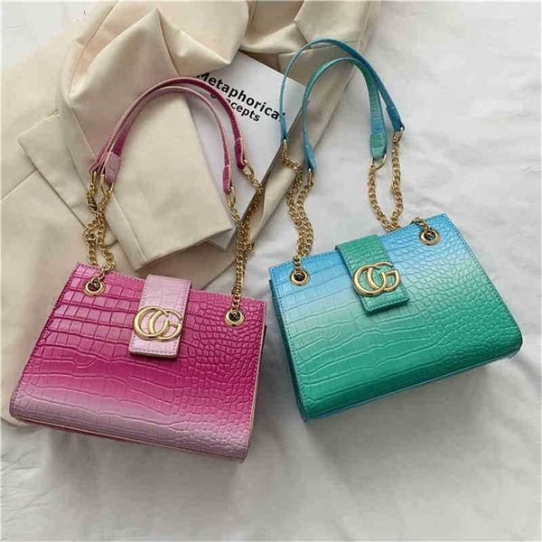 

2023 designer bag handbag hand female summer color block stone pattern chain small square single messenger korean women'sjmm4
