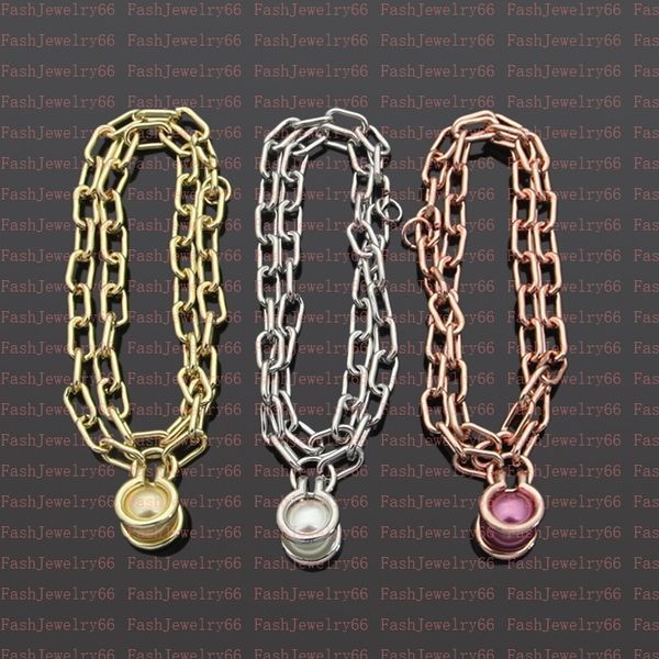 

vintage bracelet pearl earrings designer silver couple chain shape luxury original fashion classic earrings necklace set female jewelry gift, Black