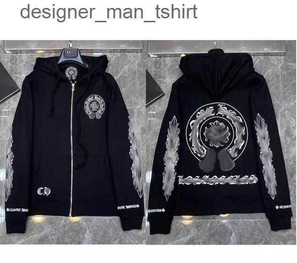 

designer mens chrome hoodies designer chrome winter sweatshirts heart hoodie ch long sleeve jacket loose coat hooded hoody men woman chromee, Black