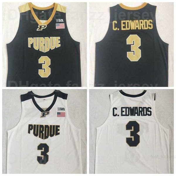 

ncaa basketball purdue boilermakers #3 carsen edwards jersey college black white team color university breathable shirt for sport fans excel