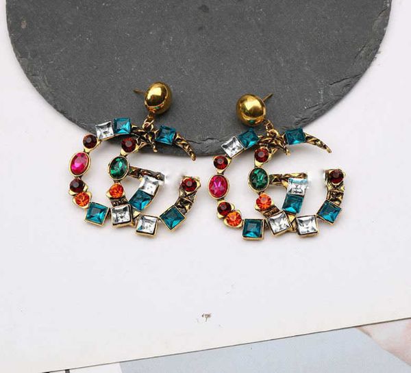 

2023 designer new juran creative letter wind exaggerated trend accessories earrings, Golden