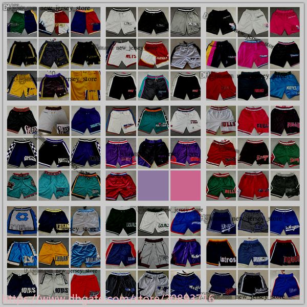 

just don xs-xxxl new city basketball pocket shorts hip pop pant with pockets zipper sweatpants justdon blue white black red yellwo stitched