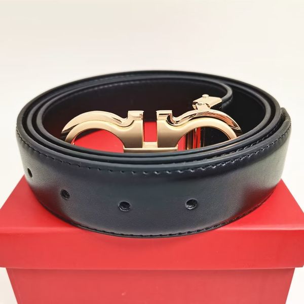 

2023 big buckle genuine leather belt with box designer men women high-quality mens fashion ferragamoliness belts width3.5cm, Blue;purple