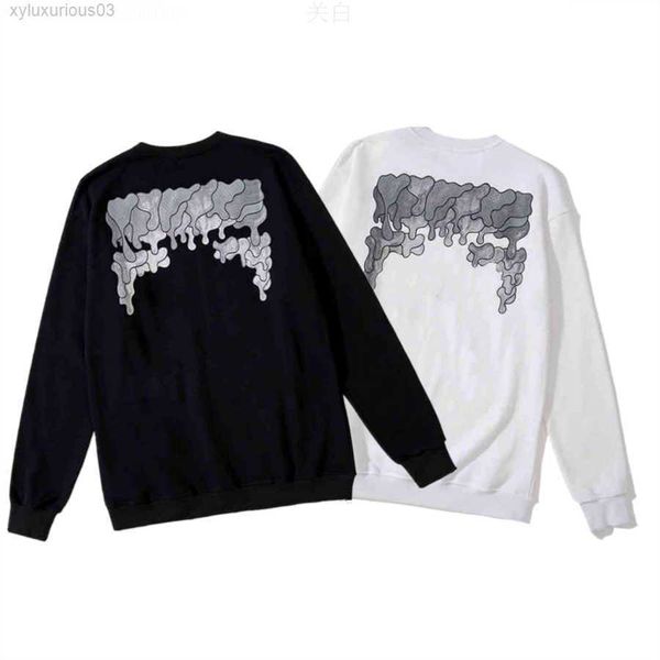 

%60 off style trendy fashion sweater painted arrow crow stripe loose hoodie men's and women's t-shirts offs white h8py 02og, Black