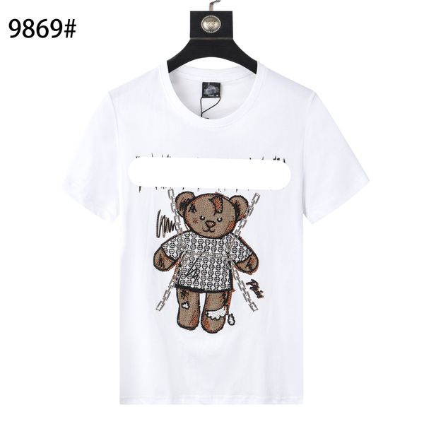 

pp philpp designer t shirt summer short sleeve waves tee men women lovers luxury t-shirt, White;black