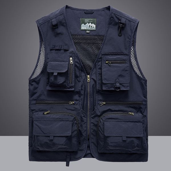 

men's vests waistcoat jacket men multipocket classic male sleeveless coat outdoor pographer fishing jackets 5xl travel clothes 230329, Black;white