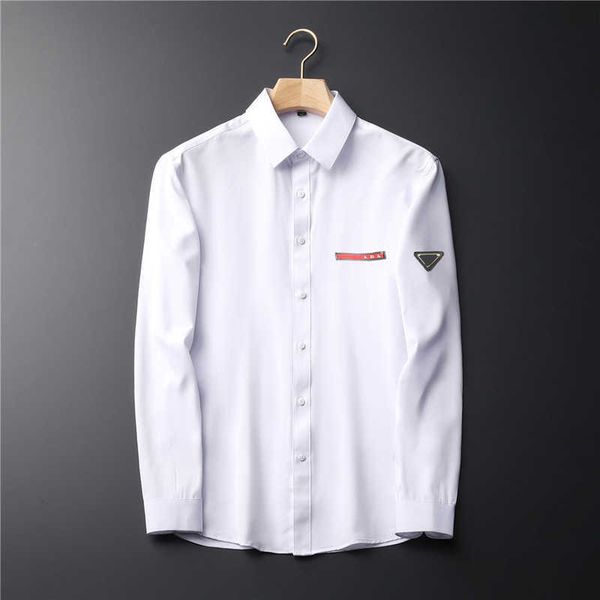 

prad luxury designer men's t shirts fashion hoodie casual business social and cocktail shirt brand spring autumn slimming the most fash, White;black