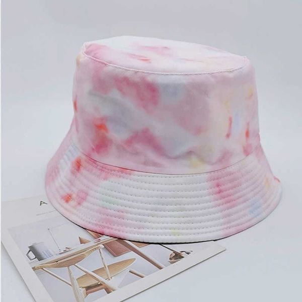 

other accessories colorful tie dyed fisherman hat trendy spring summer korean version versatile couple graffiti ink painting sunshade basin, Silver