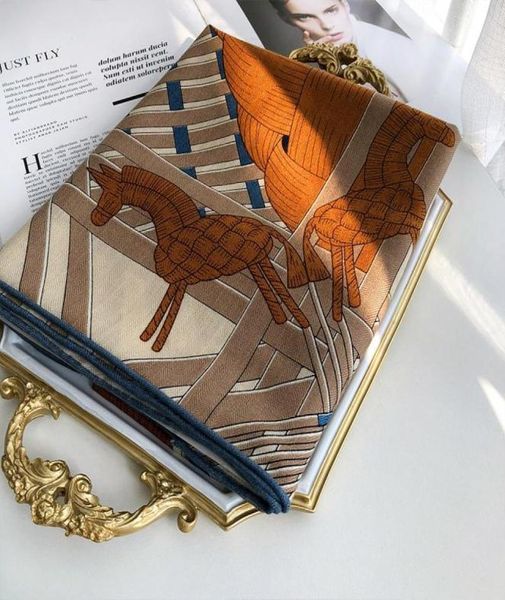 

scarves elegant fashionable silk wool big square scarf office shawl women 135135 silkwool1986938, Blue;gray