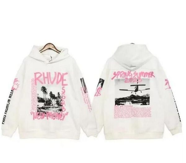 

women rhudes hoodie designer mens fashion hoodie sweatshirts winter man long sleeve woman pullover quality clothes, Black