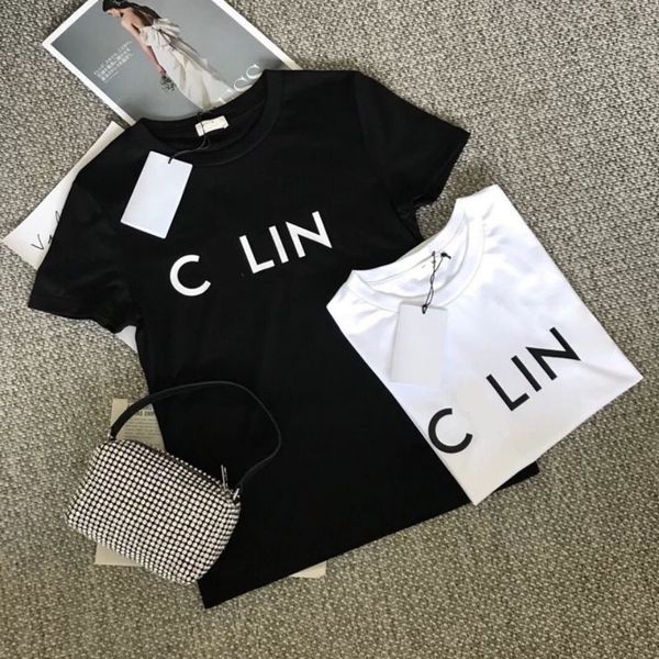 

plus size tees classic letter logo printed short sleeve t-shirt loose round neck cotton bottom top, Black;brown
