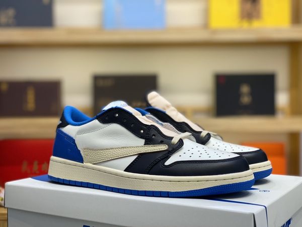 

basketball shoes t s x fragment 1 low blue designer man woman trainers fashion sport sneakers with box