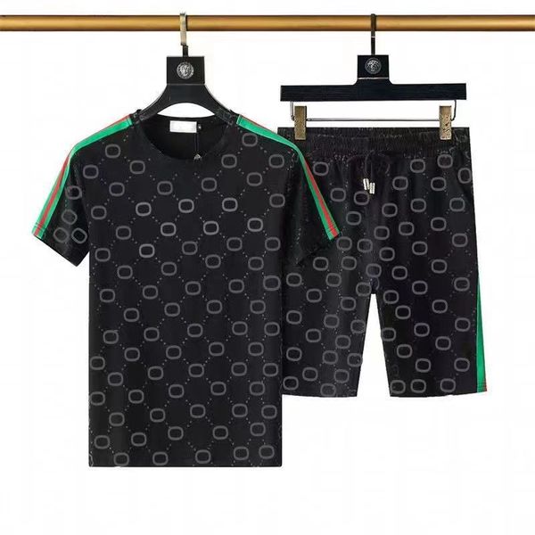 

men's tracksuits designer sports suit slimming display lapel t-shirt casual fashion stripe pattern cotton brand spring and summer men&#, Gray