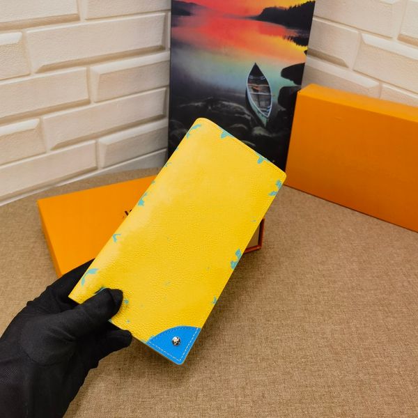 

luxury brand blue letter wallet business mens splice mens suit clip clutch bags famous designer women short wallet zipper storage wallets pu, Red;black