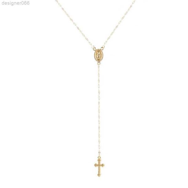 

2023 cross virgin necklace ladies fashion pendant jewelry, Silver