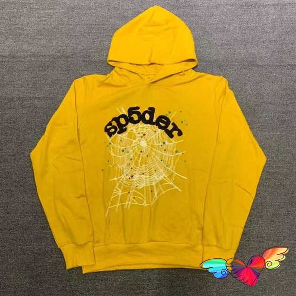 Mens Hoodies Sweatshirts Mens Hoodies Sweatshirts 2023 Yellow Young Thug Spider Hoodie Men Women Foam Black Sp5der Hoodies Hip Hop Loose 555555 Sweatshi2ZO3