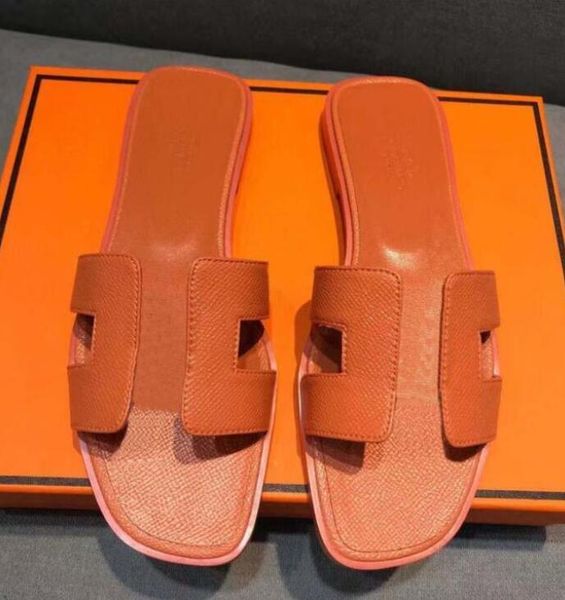 

designer woman slippers leather ladies sandals summer flat shoes fashion beach women slippers h letter drag 35-42 women's fashion slipp, Black