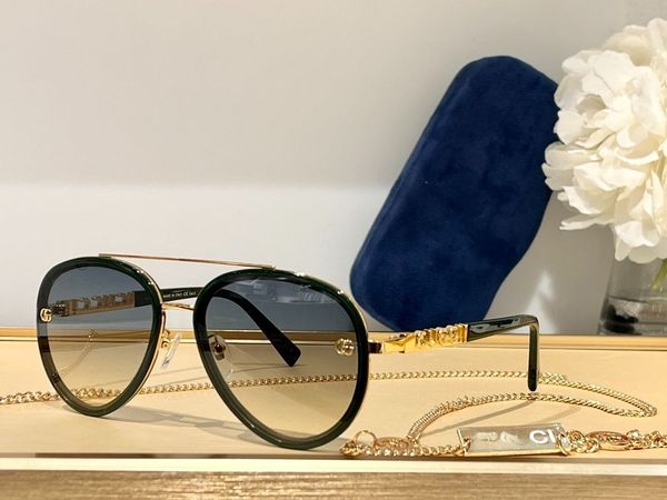 

new luxury sunglasses designer little bee gg2694 sunglasses retro men's and women's high end glasses with chain box size 60-17-140, White;black