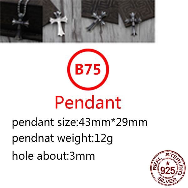 

b75 s925 sterling silver pendant personalized fashion simple couple creative double layer cross flower net red hip hop punk style jewelry lo