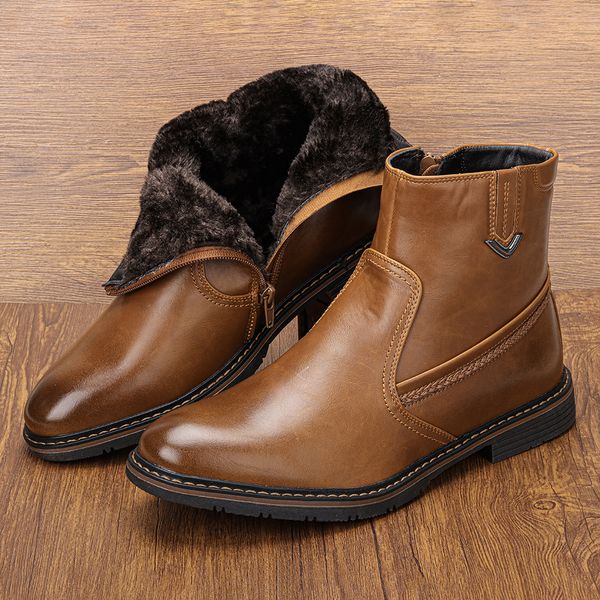 

boots men winter boots vintage ankle warm men's winter shoes #dm5277 230329, Black