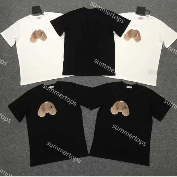 

men's t-shirts palm designer angles broken teddy bear tshirts cotton shirts for men short sleeve tee luxury mens shirts t161, White;black